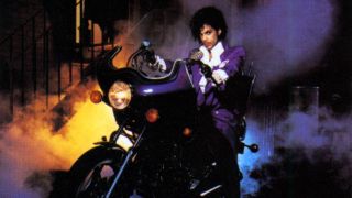 Prince Purple Rain album art (Prince on a motorbike)
