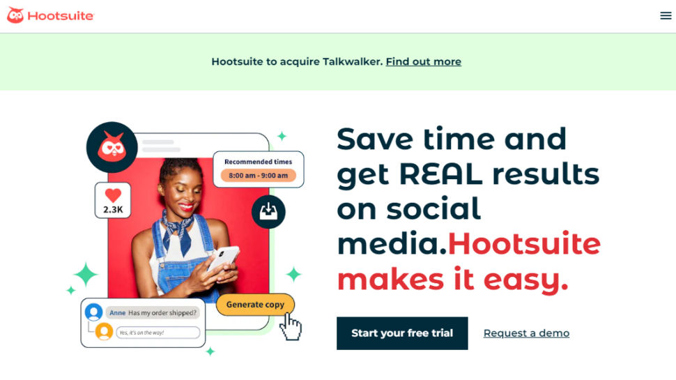 Website screenshot for Hootsuite