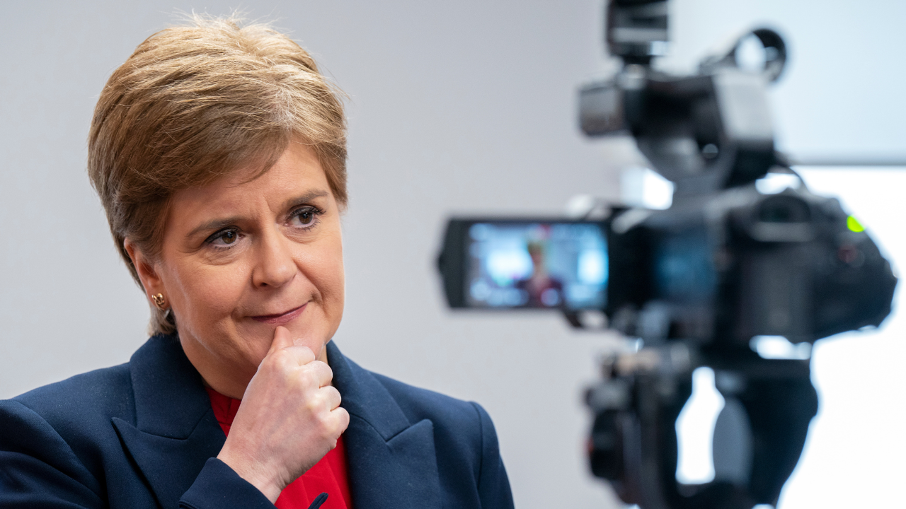 Nicola Sturgeon speaks to camera