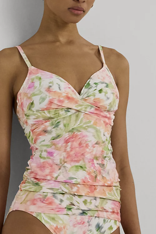 Floral Surplice Tankini Top