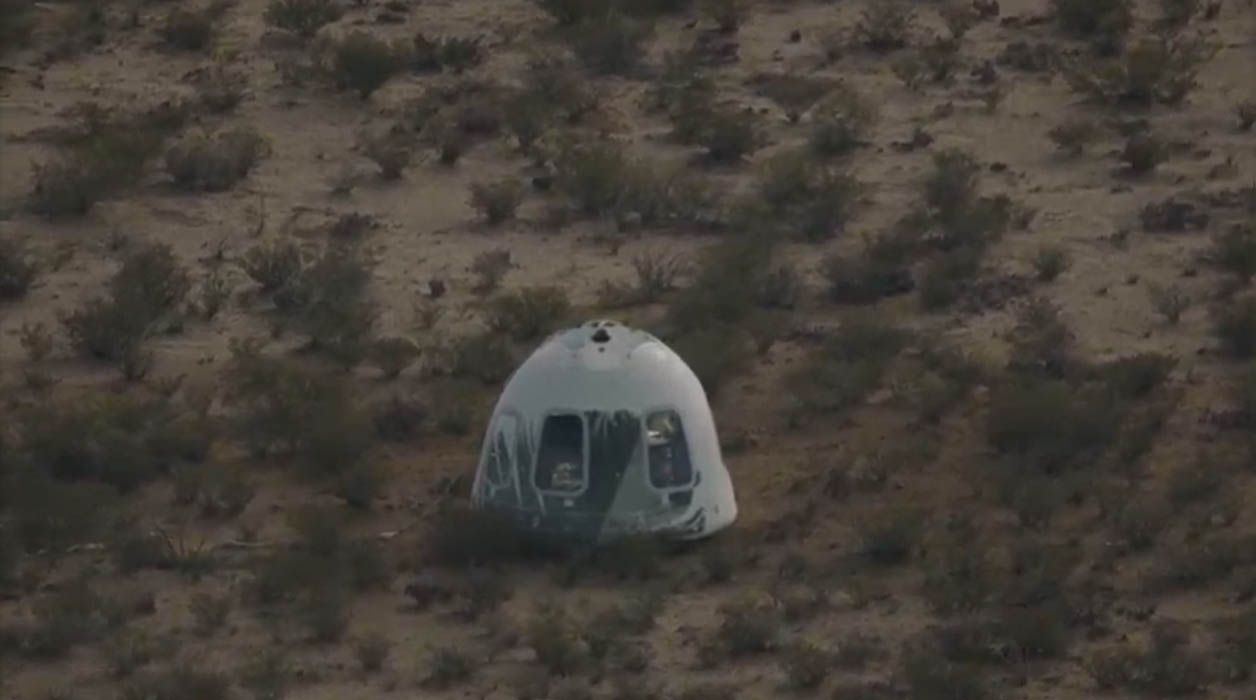 A Blue Origin New Shepard rocket launches the Reusable Space Ship H.G. Wells on its record 6th flight to suborbital space from the company's West Texas launch site on Dec. 11, 2019.