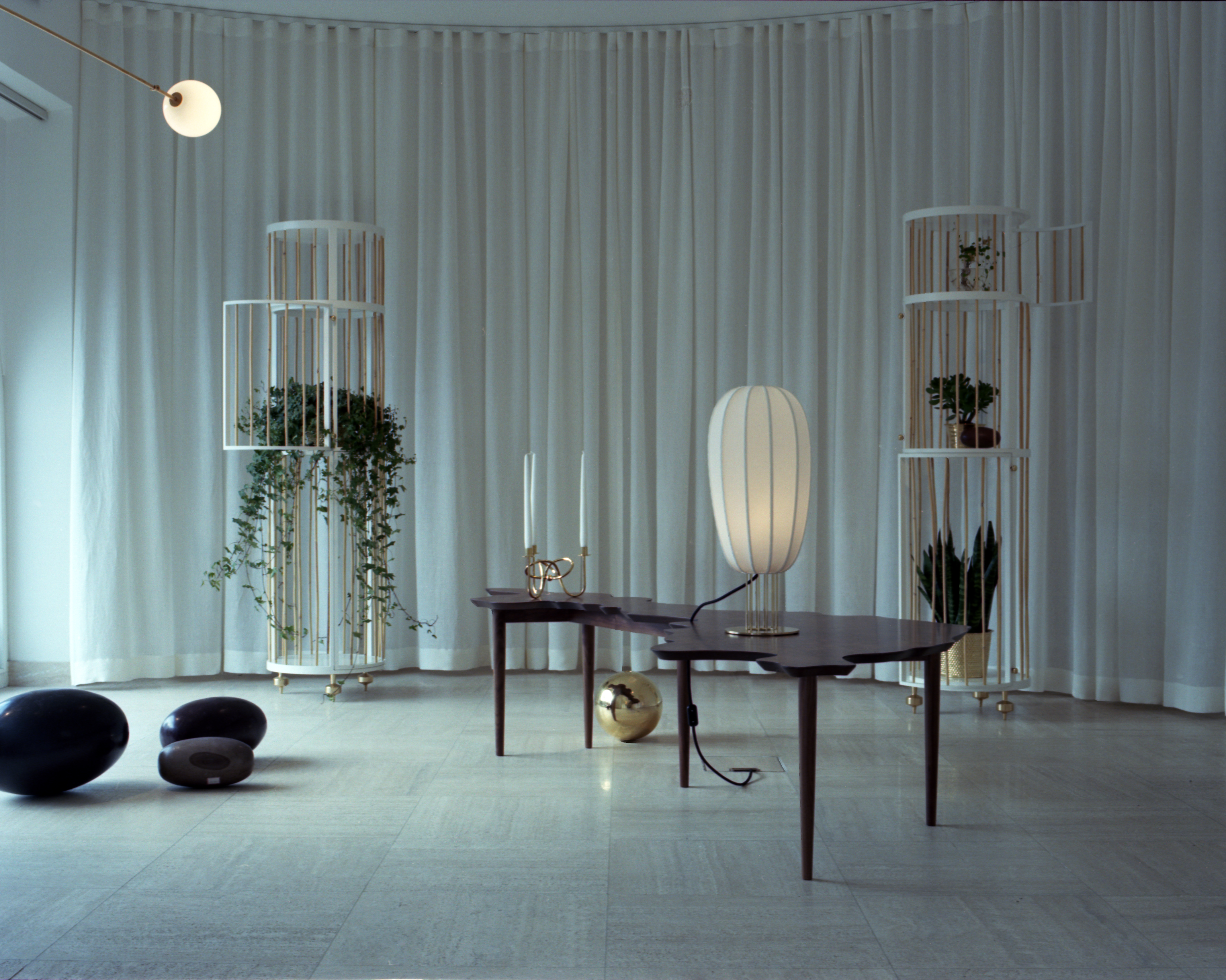 Installation of lighting and furniture by Michael Anastassiades for Svenskt Tenn