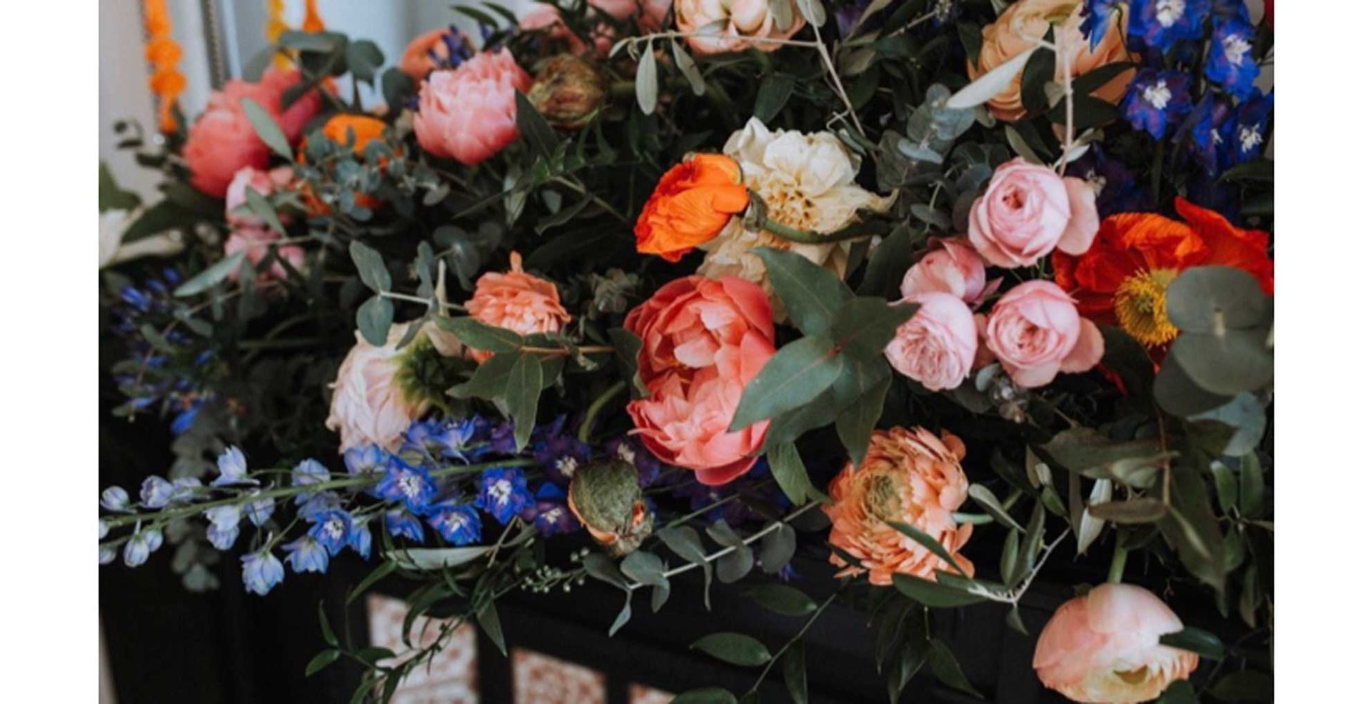 close up of a generous seasonal flower arrangement used as a statement Easter decor idea