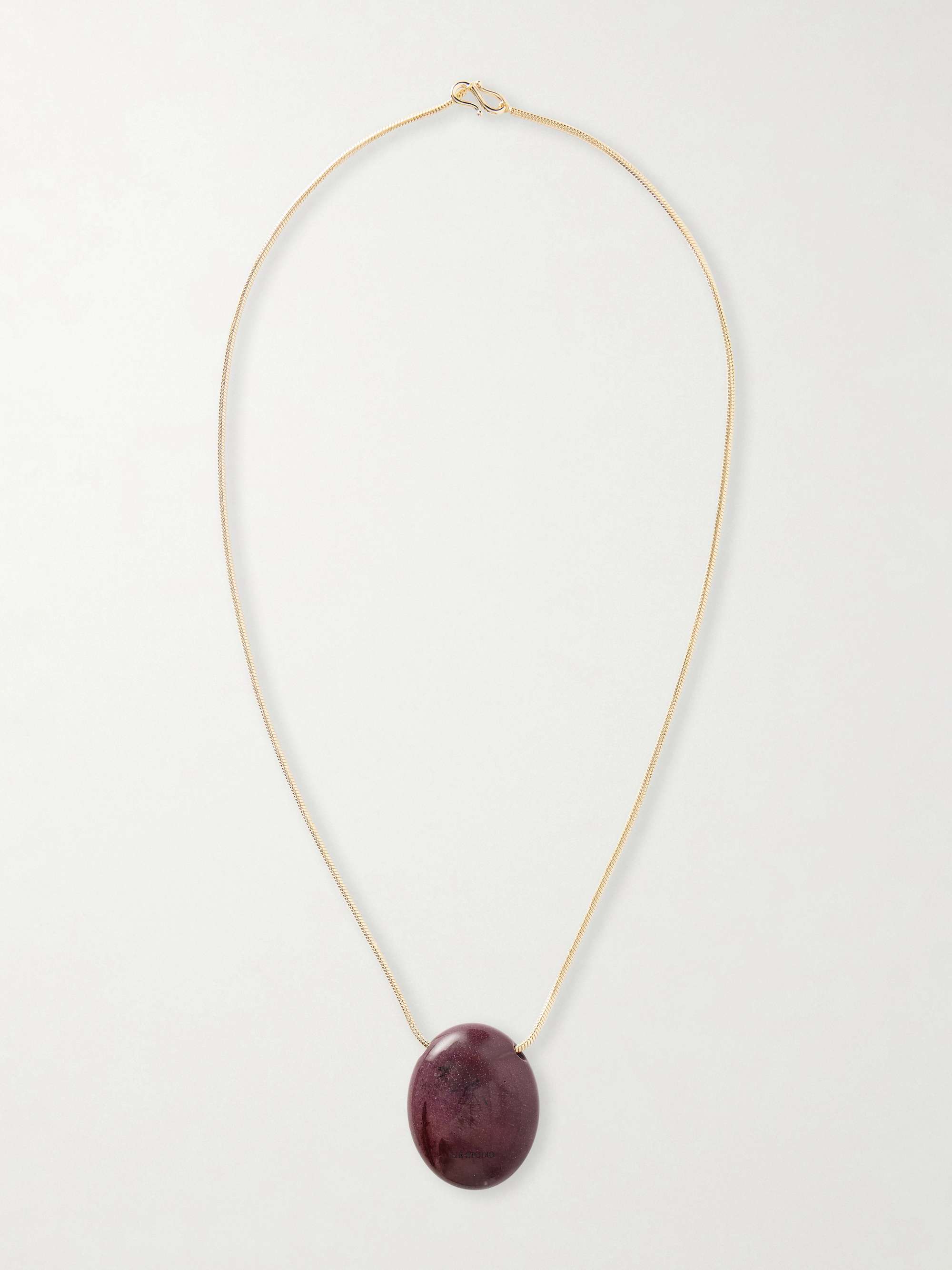 The Julia Gold-Plated and Mookaite Pendant Necklace