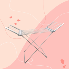 Silver Heated Winged Clothes Airer
