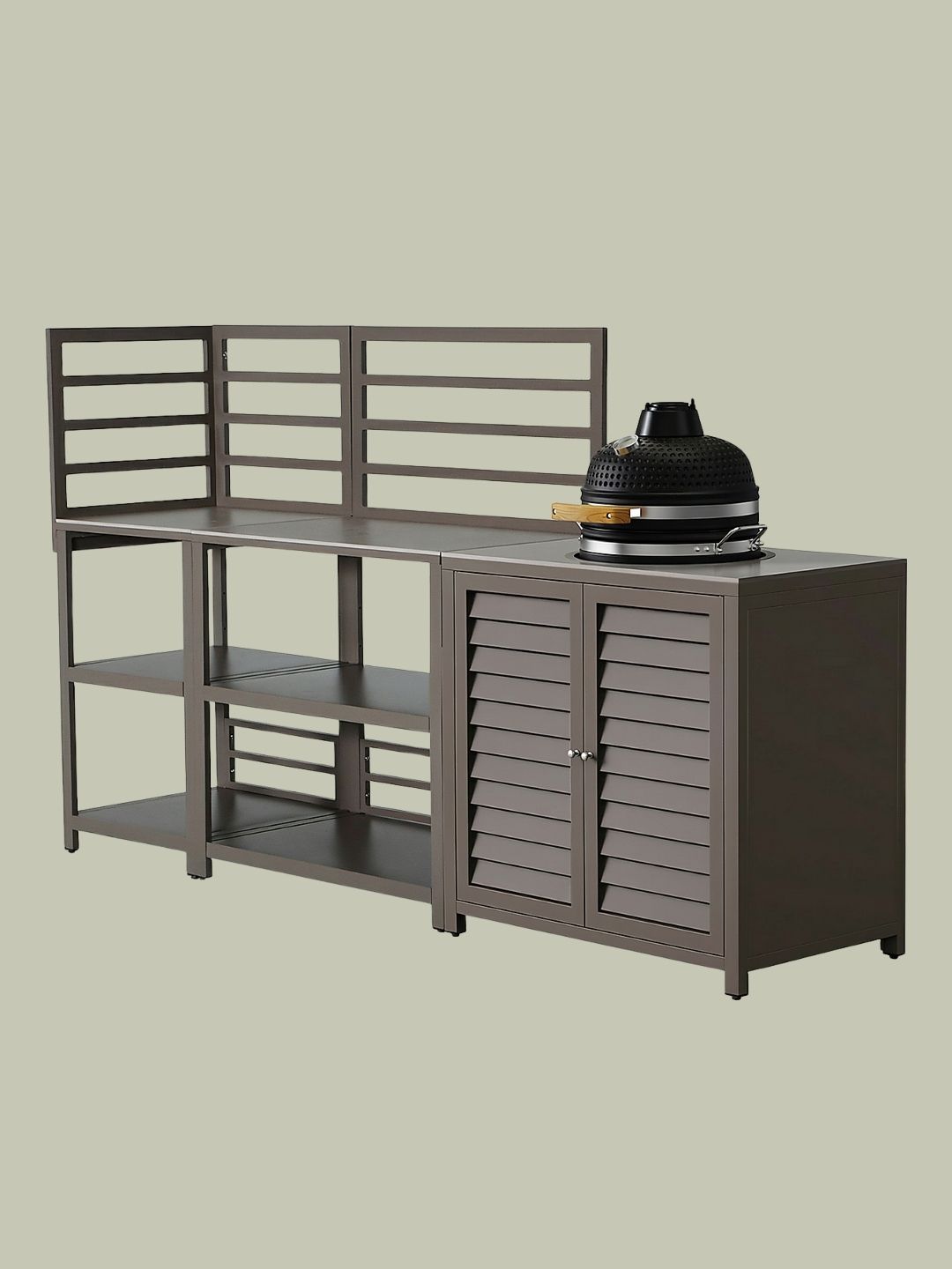 Maze , Napoli 3 Piece Outdoor Kitchen Set With Kamado Caf&amp;eacute;