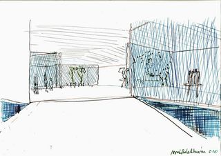 A sketch of the pavilion by Robbrecht and Daem architects