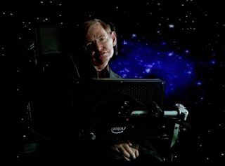 Stephen Hawking speaks at the 2010 Television Critics Association Press Tour in Pasadena, California.