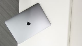 Aerial shot of the Apple MacBook Pro 15in (2018) with the lid closed