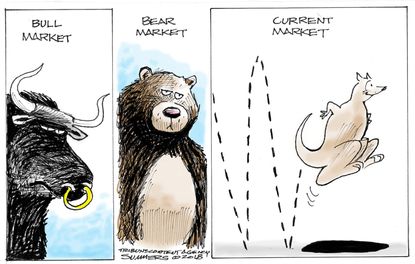 Editorial cartoon U.S. economy stock market instability