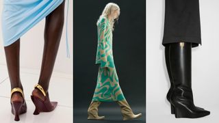 warped heel shoes for winter 2022 2023 at Bottega Veneta, Sportmax, Givenchy