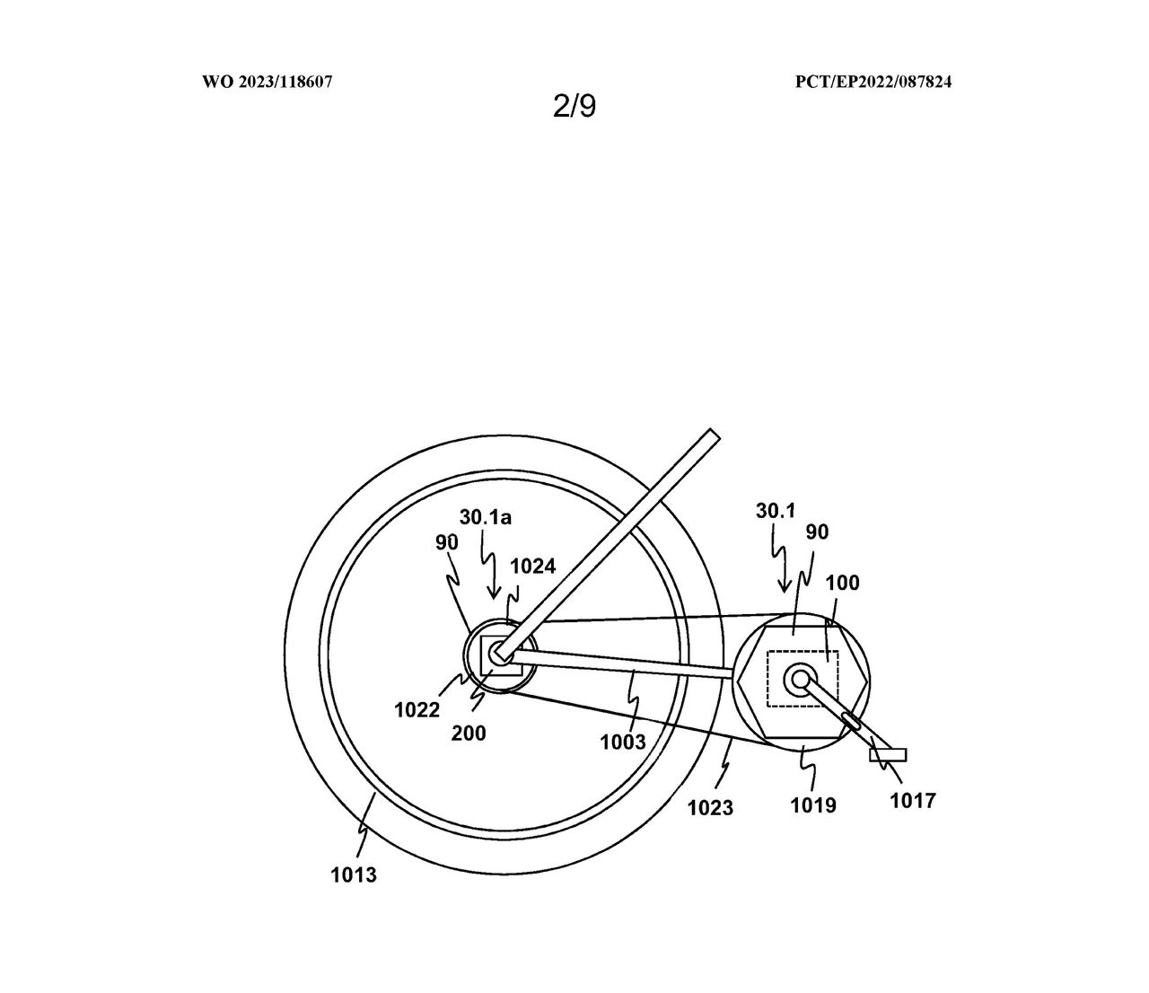 Classified patent drawing showing a bicycle triangle
