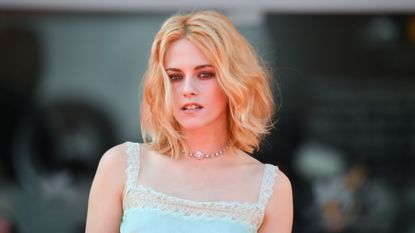 venice, italy september 03 kristen stewart attends the red carpet of the movie spencer during the 78th venice international film festival on september 03, 2021 in venice, italy photo by stephane cardinale corbiscorbis via getty images