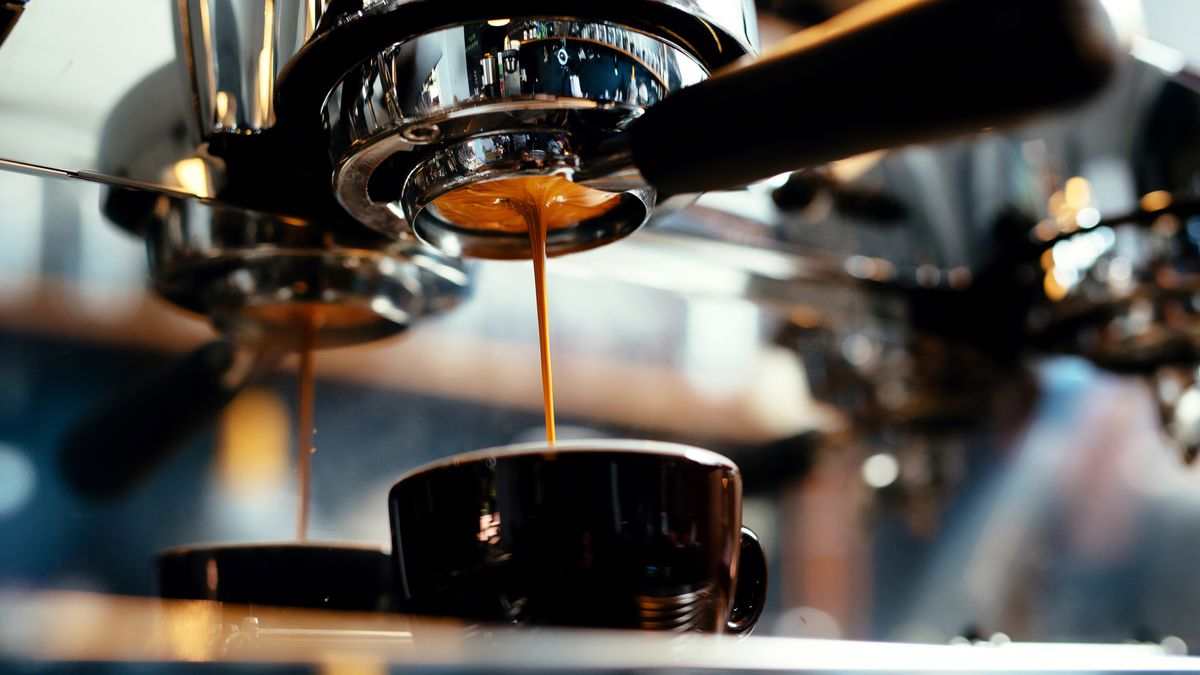 Espresso coming out of a machine