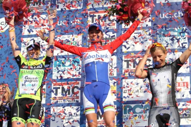 It would not be Trofeo Binda without confetti for the podium