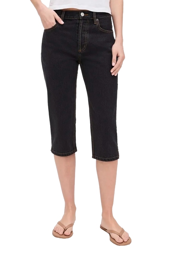 Still Here Capri Jeans in Washed Black