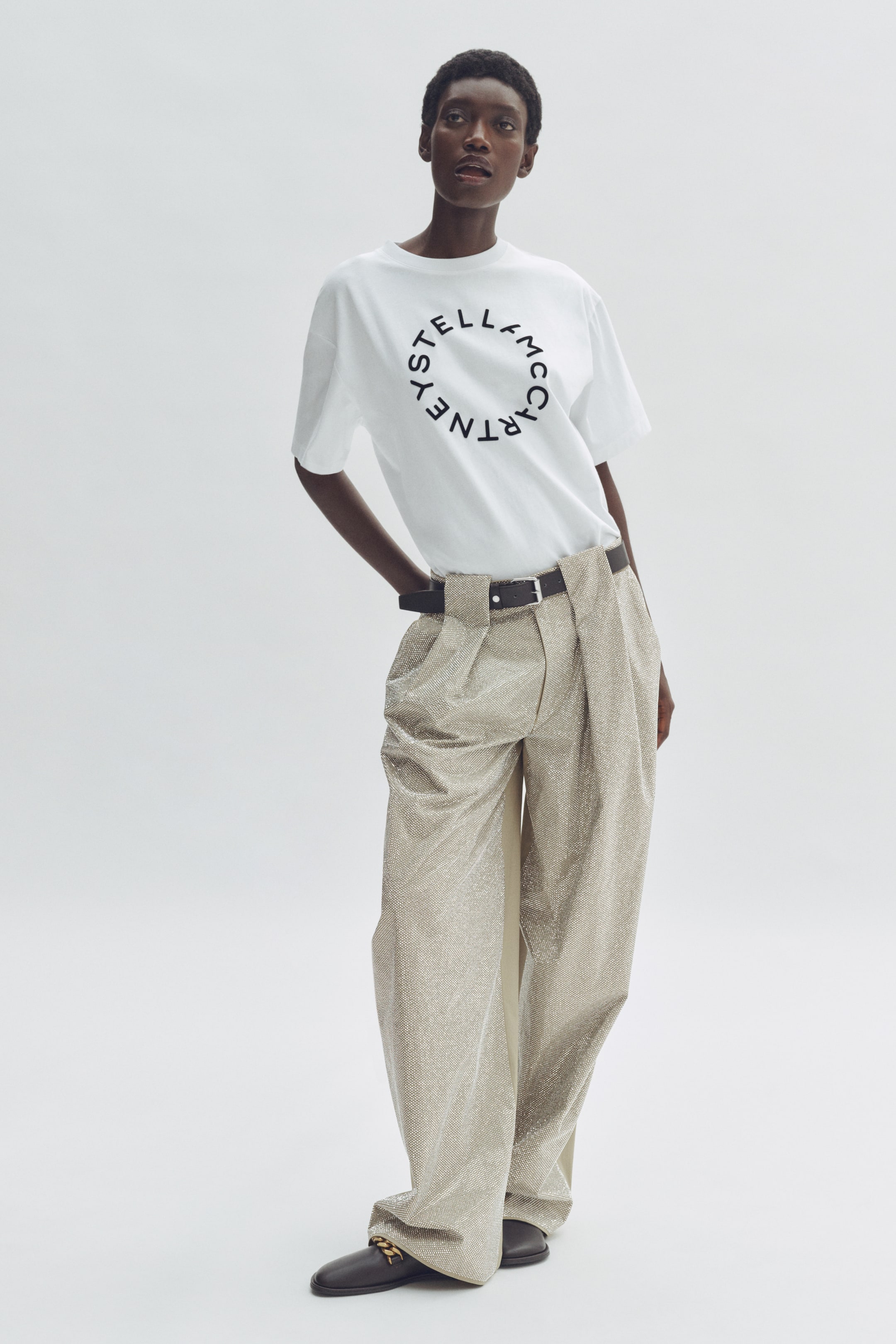 Embellished Barrel-Leg Trousers