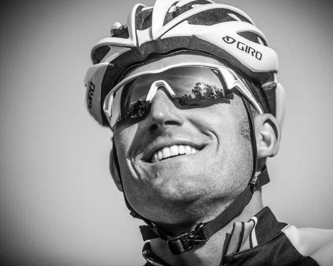 Ryan Trebon (Cannondale), the big man from Bend enjoying the moment before the start of the elite mens race. Boulder Cup.