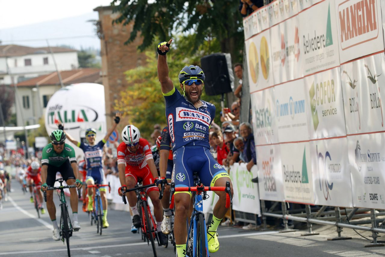 Andrea Pasqualon (Wanty-Groupe Gobert) sprinted to win the 2017 Coppa Sabatini.