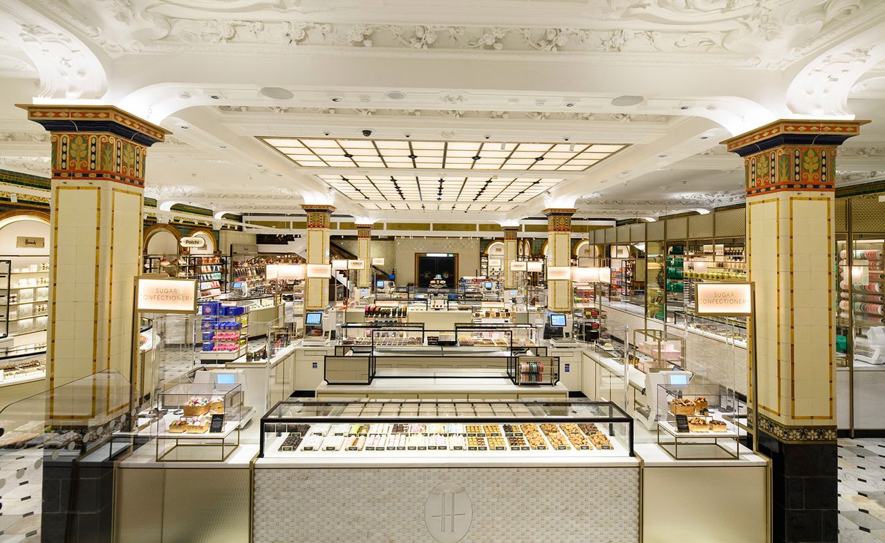 Harrods chocolate hall in London with extensive interiors redesign by David Collins Studio