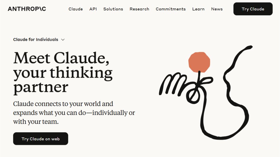 Claude website screenshot (July 2025).