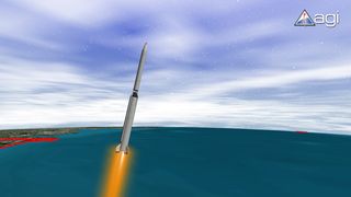 North Korea's Unha-2 rocket streaking toward space