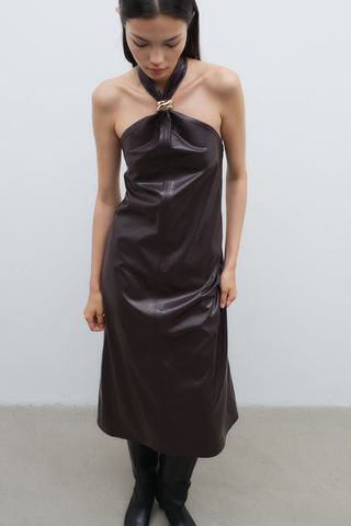 Coated Halterneck Dress