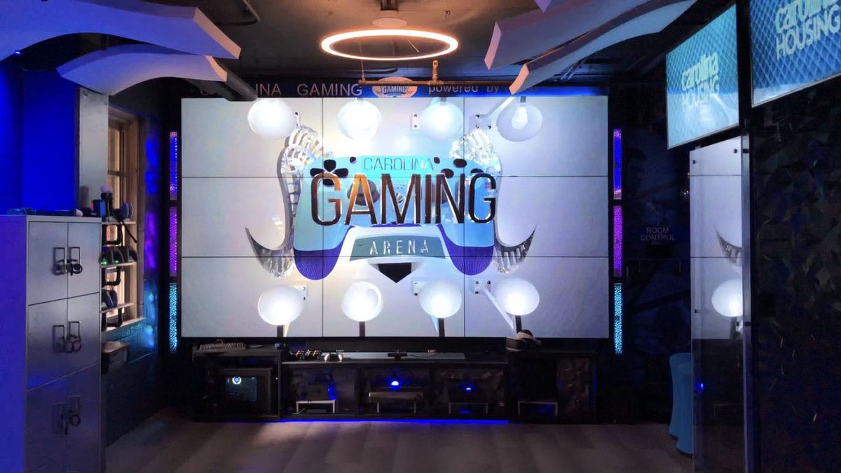 A gaming wall for North Carolina esports powered by SDVoE technology.