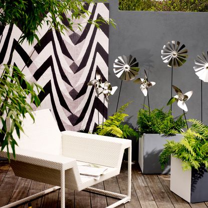 windmills with white chair and wooden flooring