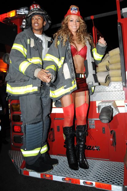 Mariah Carey and Nick Cannon as Firefighters