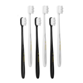 Black and white toothbrushes