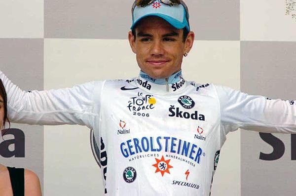 Markus Fothen (Gerolsteiner) on the podium as best young rider