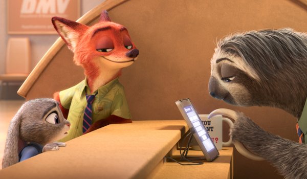 Judy Hobby and Nick Wild at the DMV in Zootopia