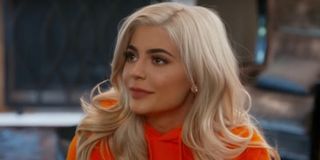 Kylie Jenner blonde hair orange outfit Keeping Up with the Kardashians