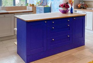 Painting Kitchen Cabinets - Blue paint by French Chic