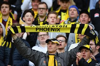 Wellington Phoenix fans in the stands, 2017