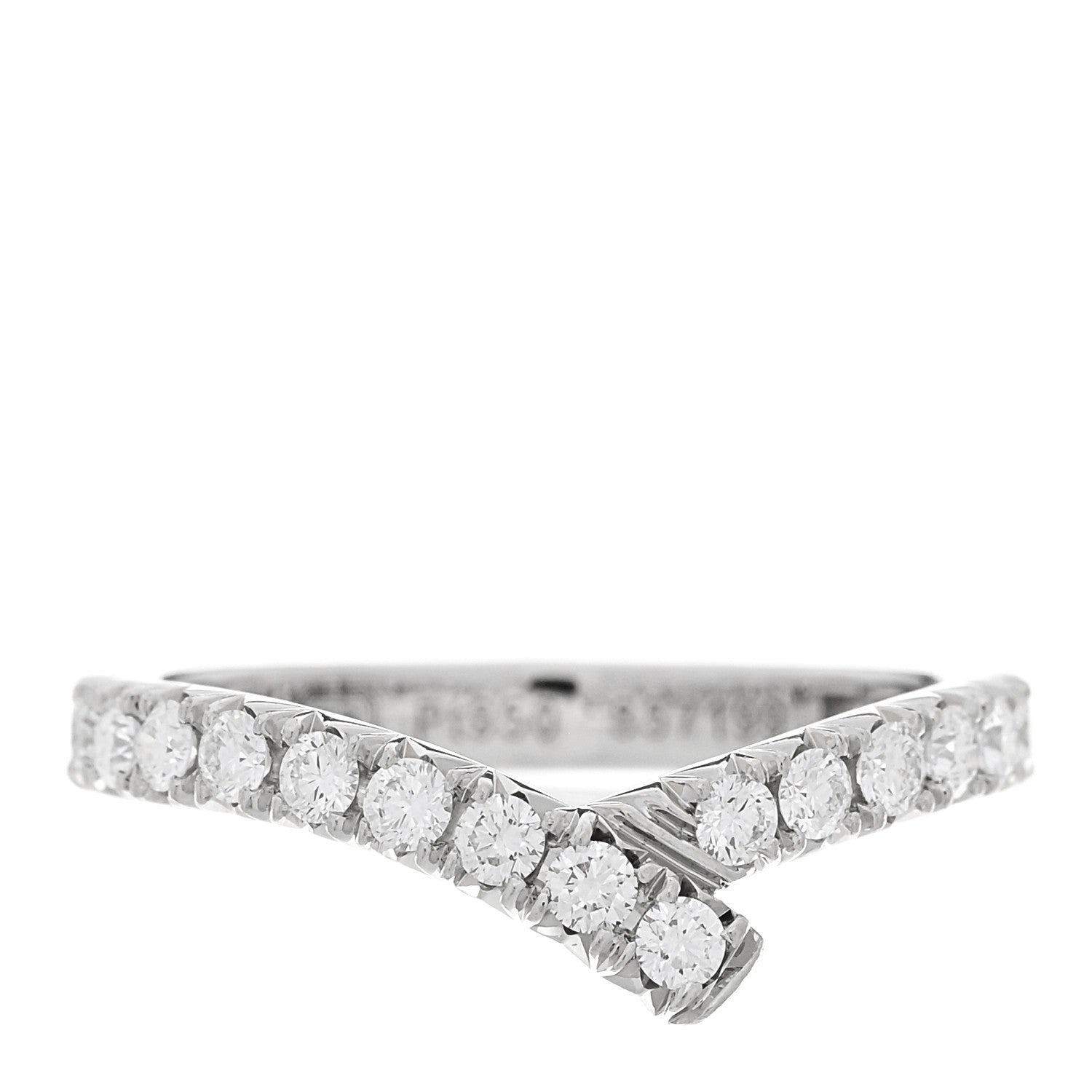 Harry Winston Platinum Diamond Ribbon Wedding Band Ring 50 5.25