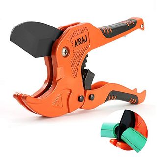 Airaj Plastic Pipe Cutter, Pvc Cutter Ratchet Type Pipe Cutter,for Cutting Outer Diameter 42 Mm Pex, Pvc and Ppr Plastic Hoses Premium Plastic Pipe Shear, Suitable for Household, Maintenance Workers