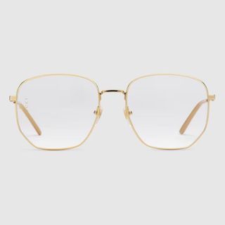 gold frame oversized glasses