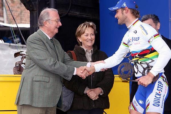 The King of Belgium, Albert II greets Tom Boonen