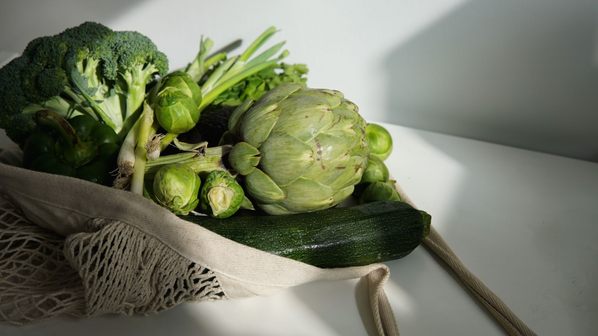 A bag of fresh groceries