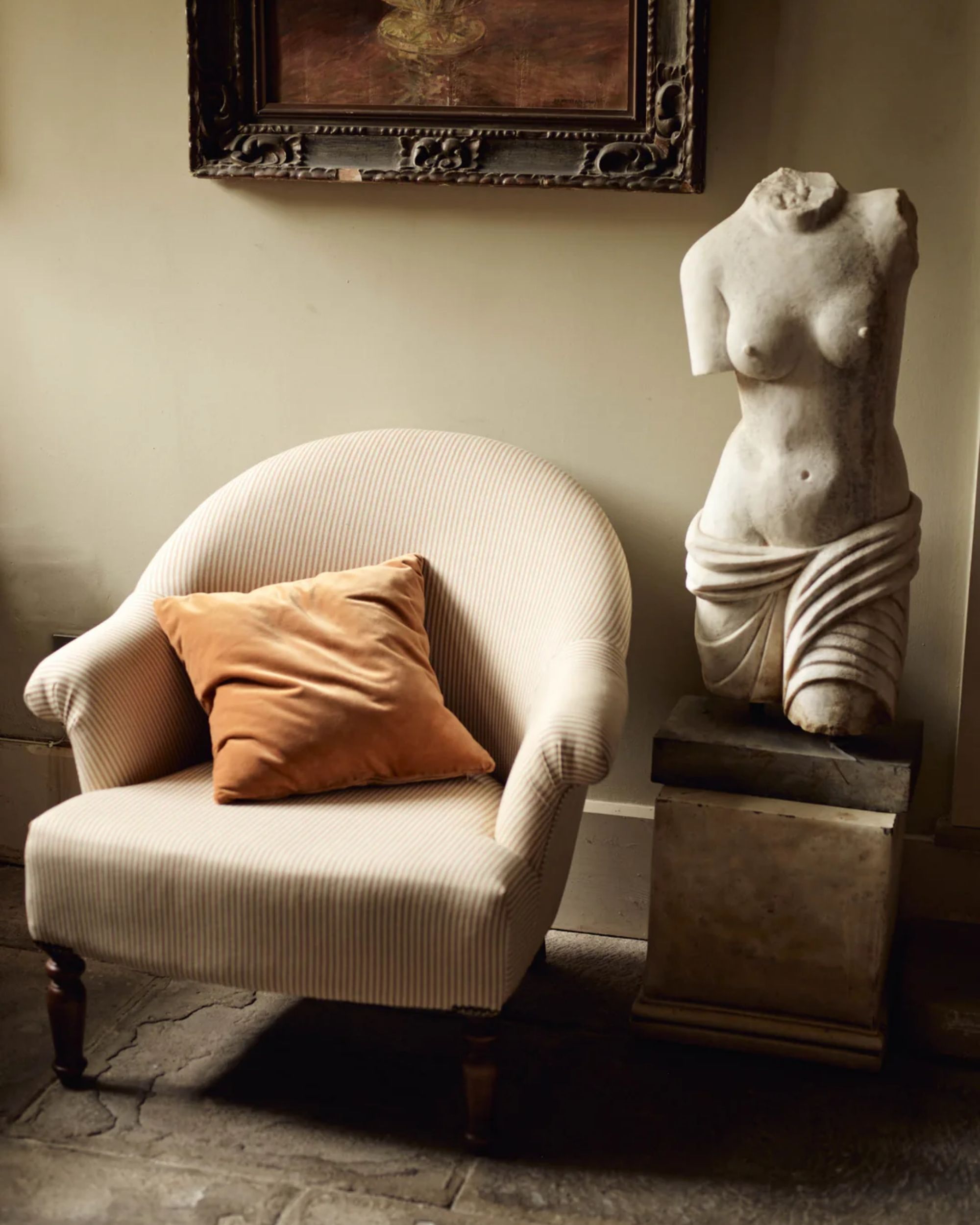 Rowen &amp;amp; Wren, Clandon Armchair, Heritage Ochre Stripe