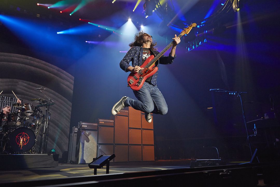 Geddy Lee up in the air
