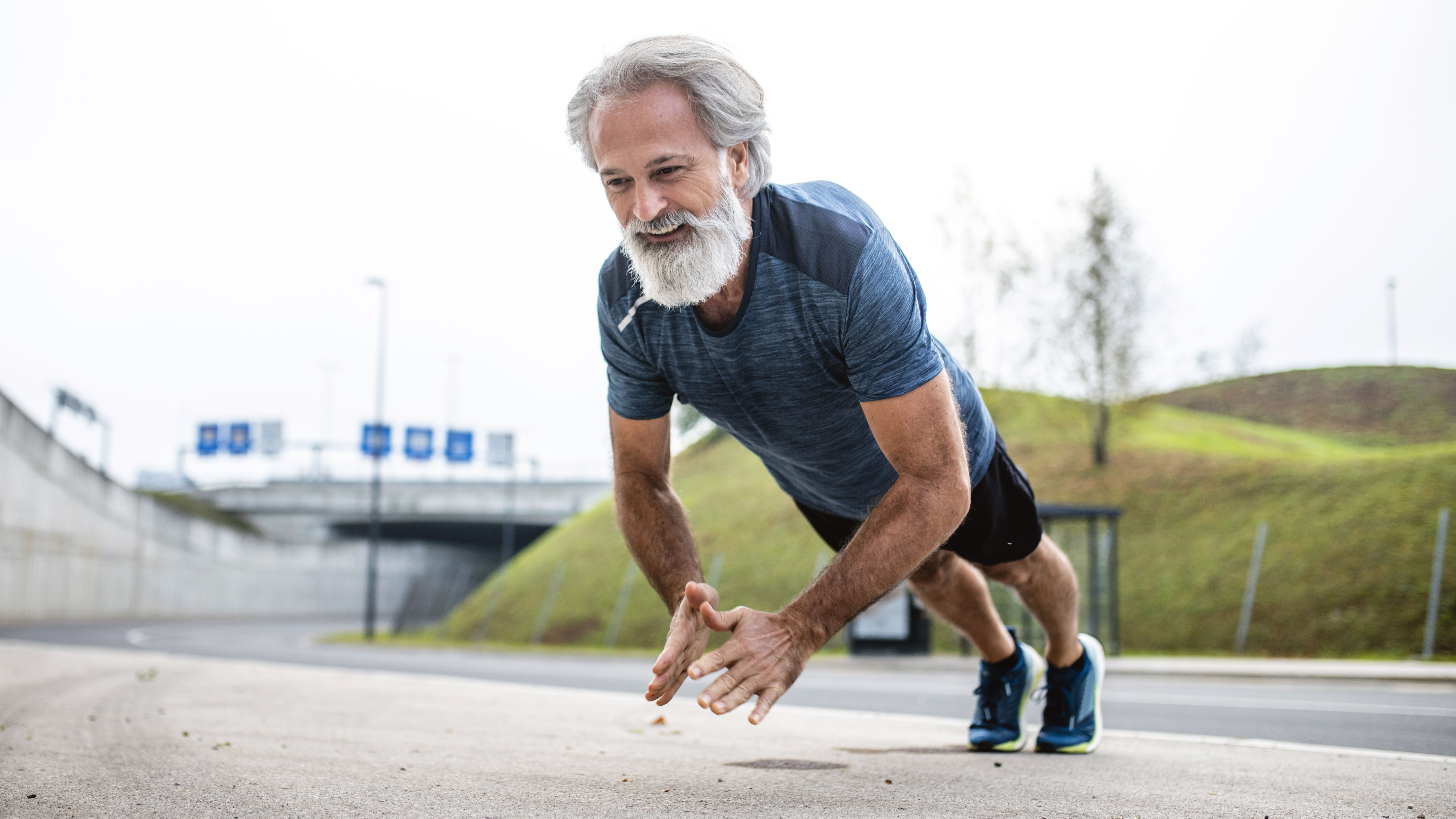 man doing push ups