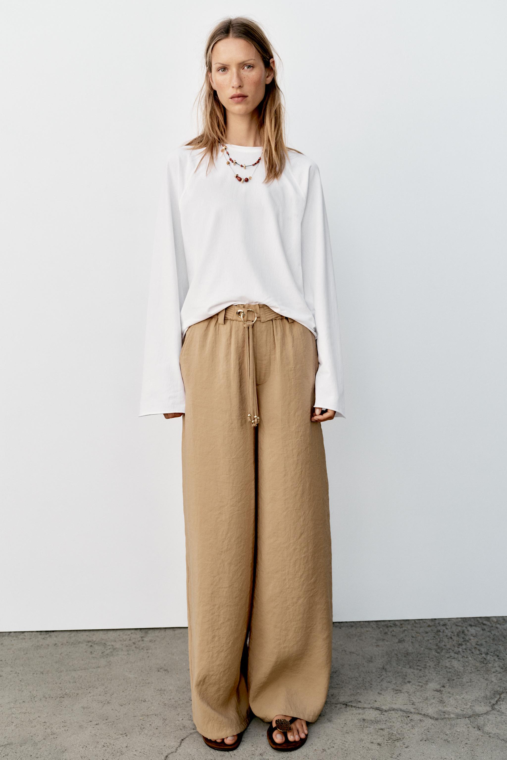 Straight Leg Trousers With Belt