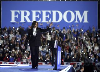 Kamala Harris at a rally in Washington, D.C.