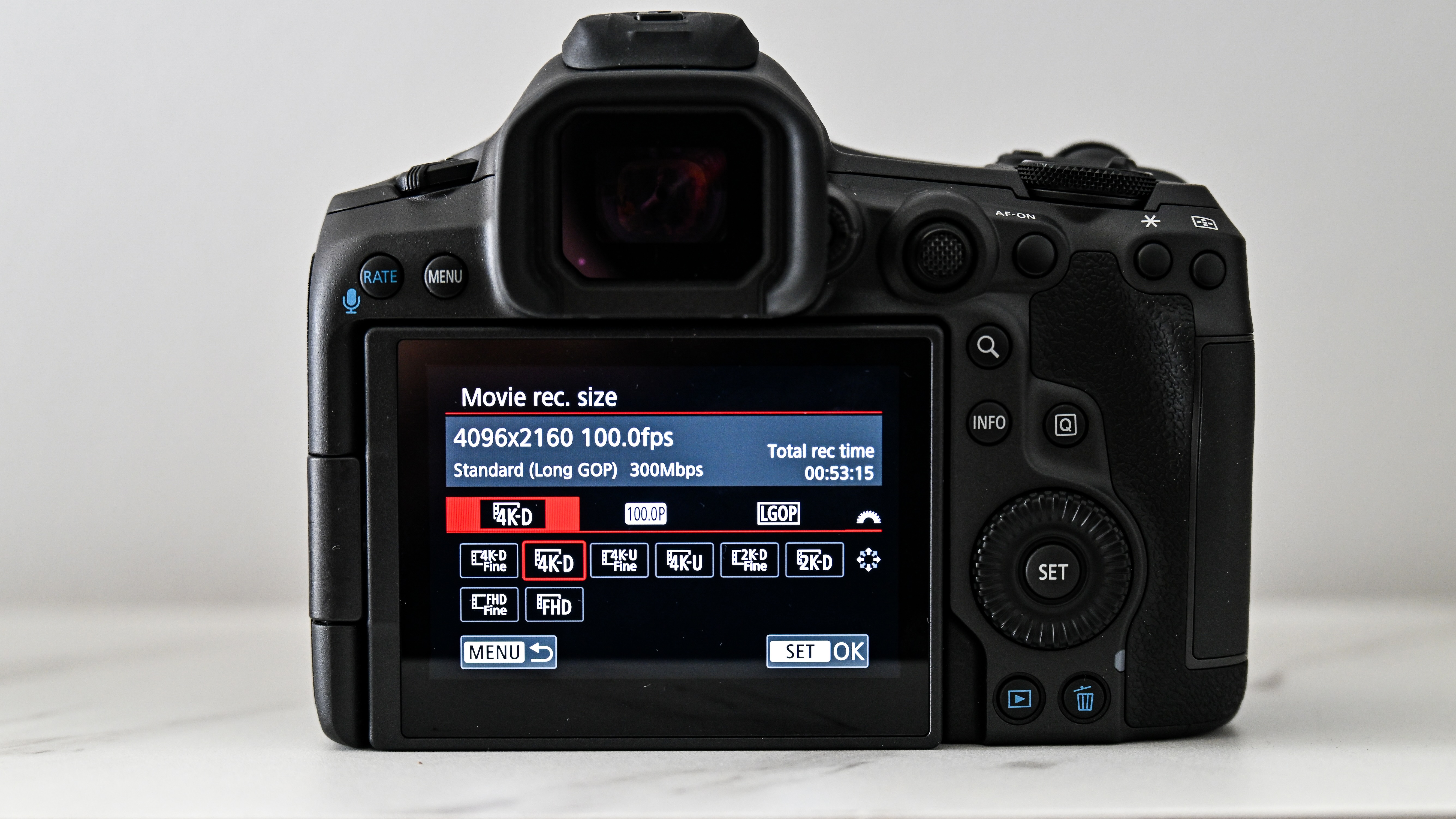 Menu system on the Canon EOS R5 Mark II