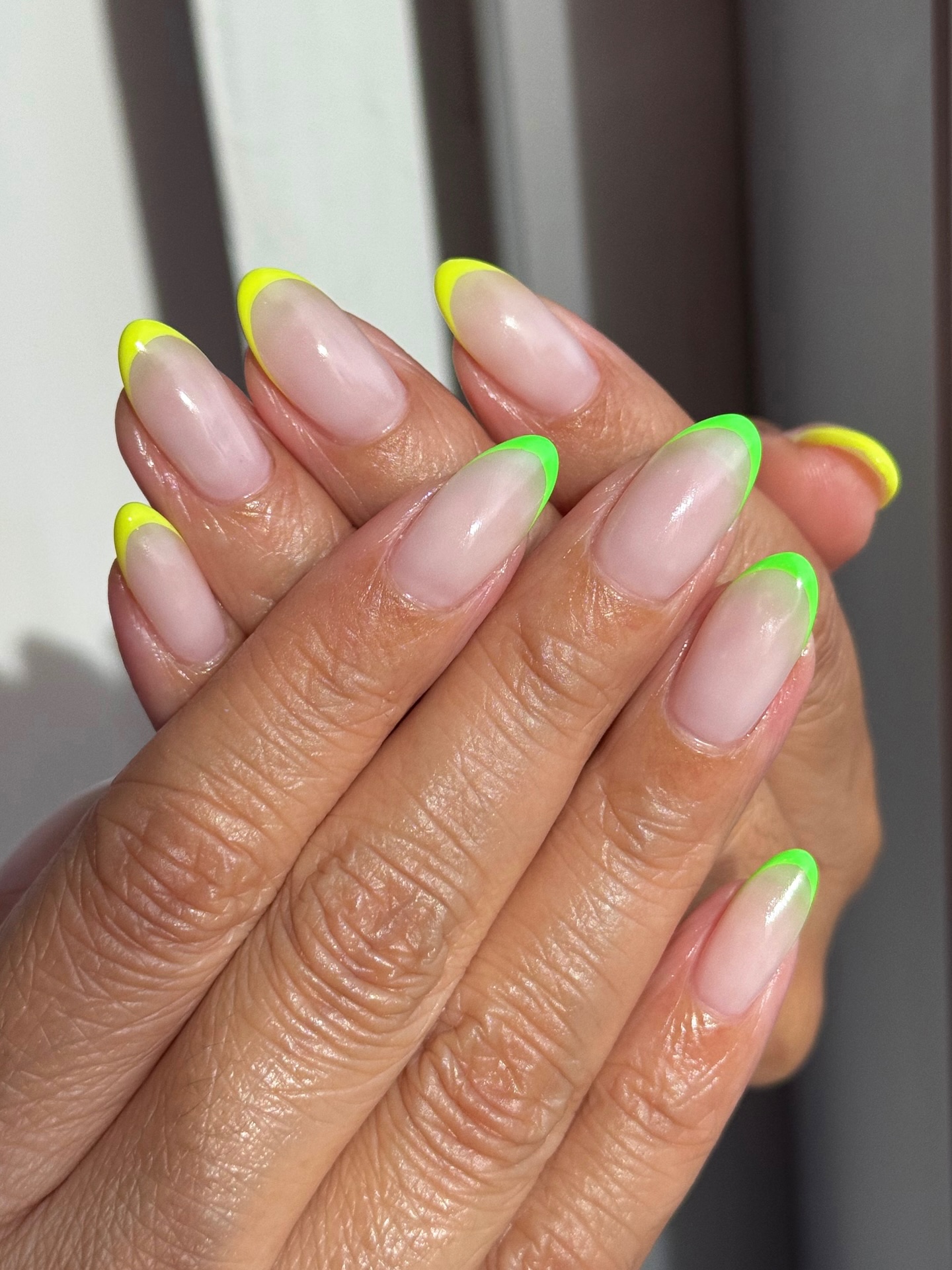 @nailartbyqueenie fluorescent french tips