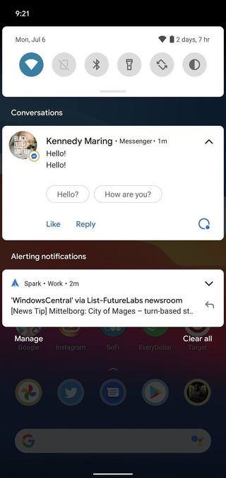 Conversation Notifications in Android 11