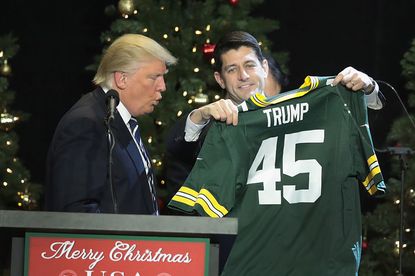 Donald Trump praises Paul Ryan at Wisconsin victory rally